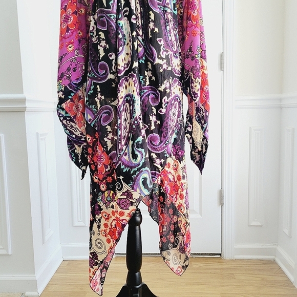Free People Little Wing Kimono  Boho Floral Shawl‎ Size All - Picture 12 of 16